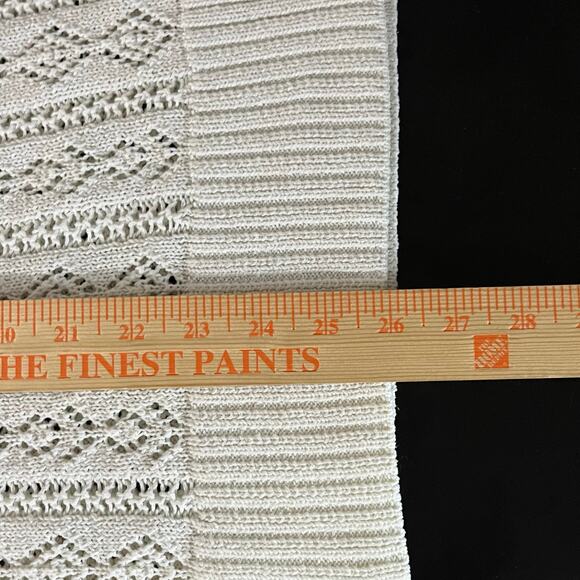 Zara Women’s Open Knit Pullover M/L White Long Sleeve Beach Layering Bohemian - Picture 8 of 10